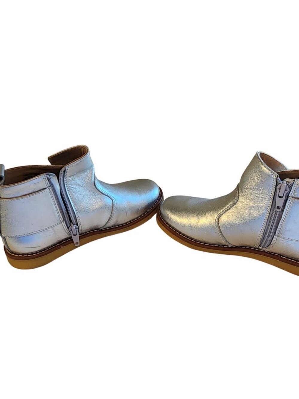 Elephantito Metallic Silver Ankle Boots Girls Size 13 - Picture 7 of 7
